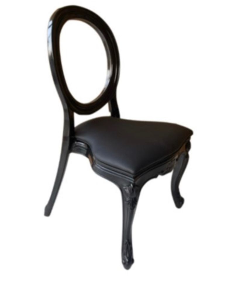 Black Louis Chair Hire (Clear Back)