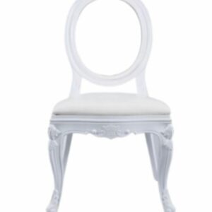 White Louis Chair Hire (Clear Back)