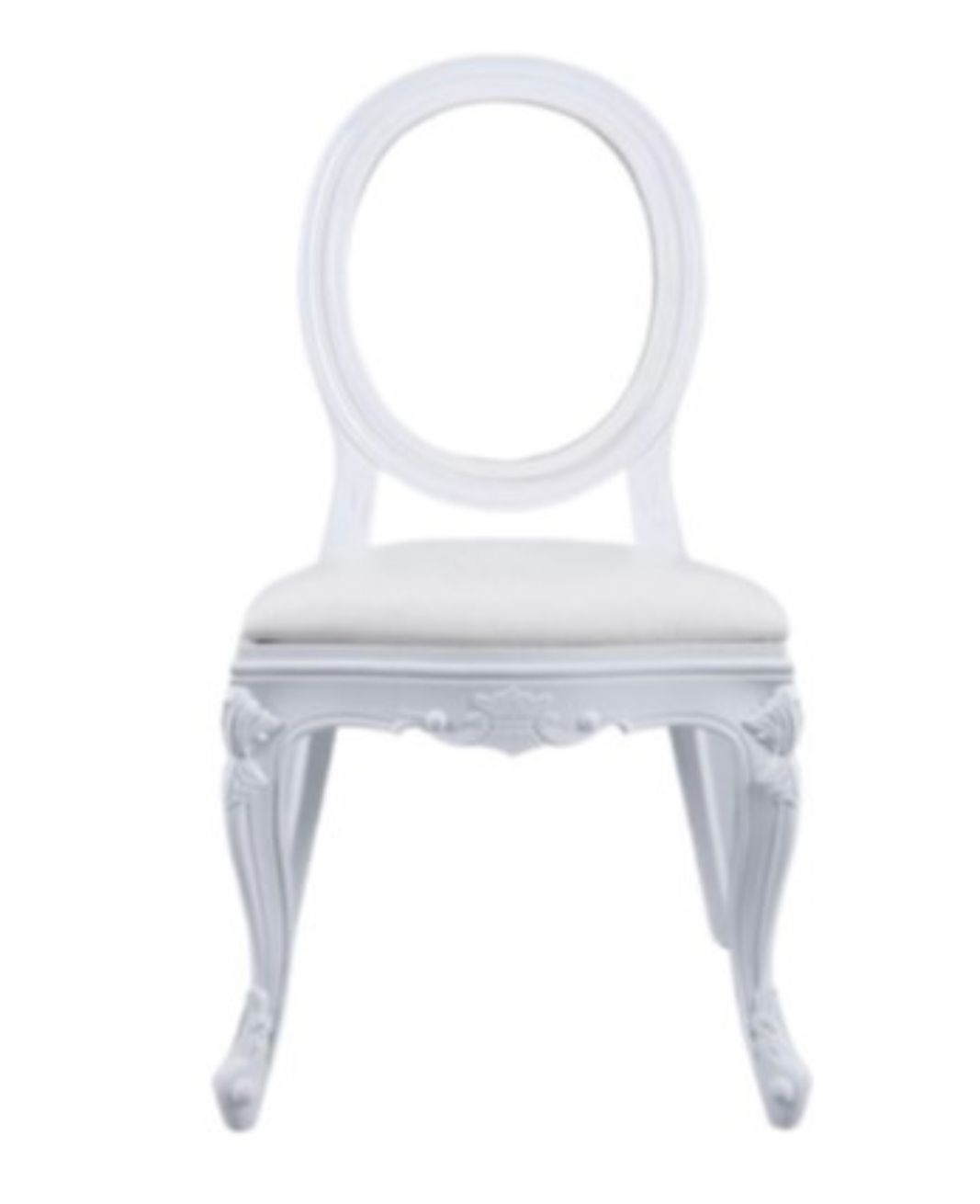 White Louis Chair Hire (Clear Back)