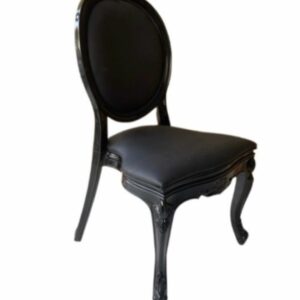 Black Padded Back Louis Chair Hire