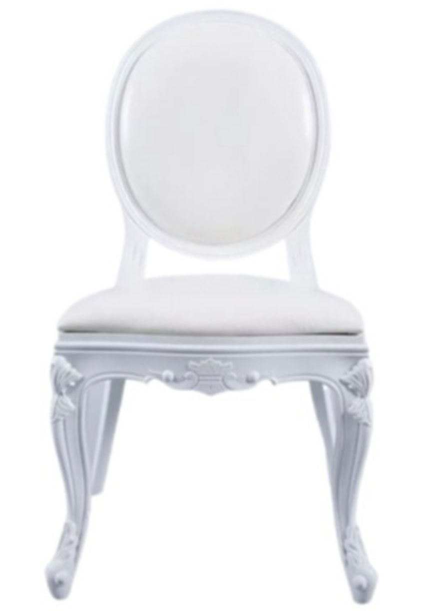 White Padded Back Louis Chair Hire